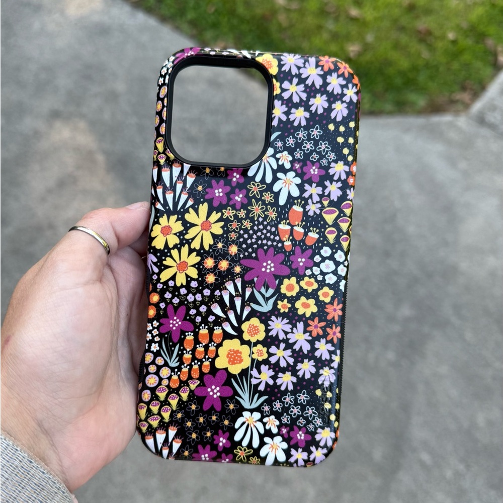 Vibrant Floral Phone Case - Black